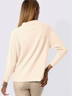 Pull en tricot fin avec col montant et manches raglan