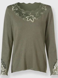 Pull en tricot fin avec col rond et empiècement transparent