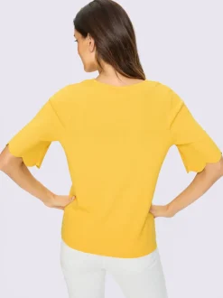 Pull en tricot fin avec encolure carrée et manches chauve-souris