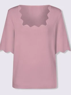 Pull en tricot fin avec encolure carrée et manches chauve-souris