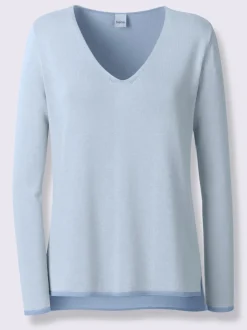 Pull en tricot fin avec encolure en V et manches longues