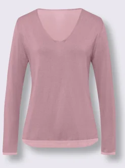 Pull en tricot fin avec encolure en V et manches longues