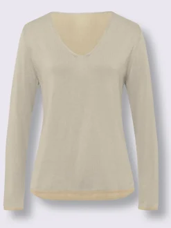 Pull en tricot fin avec encolure en V et manches longues