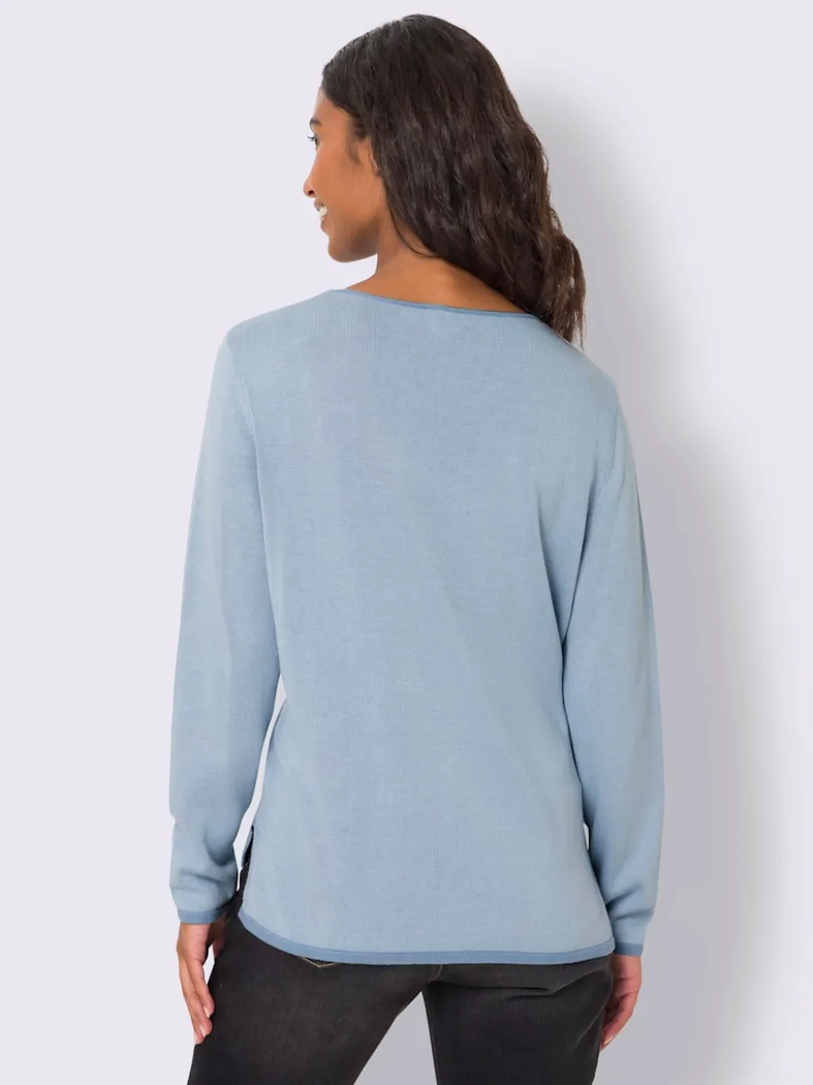 Pull en tricot fin avec encolure en V et manches longues