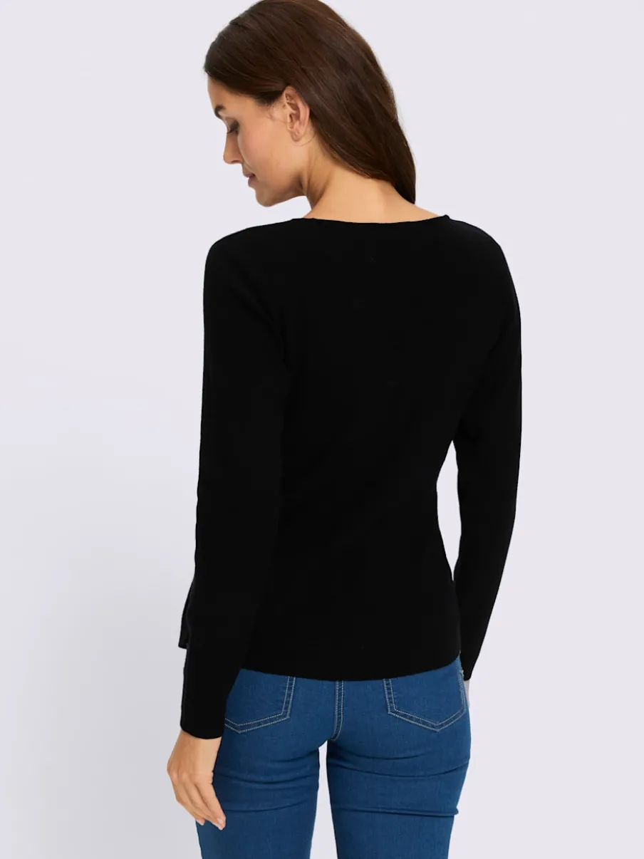 Pull en tricot fin boucle décorative
