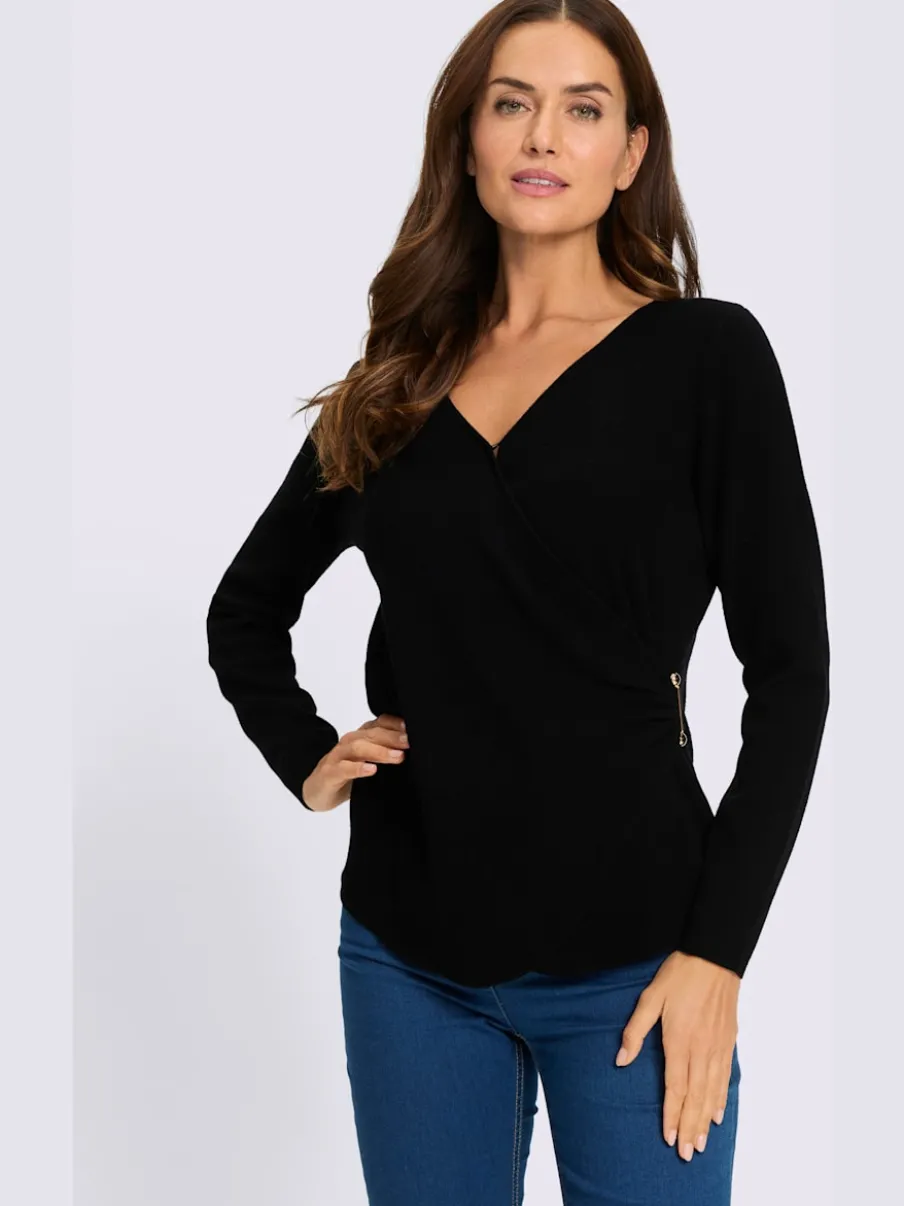 Pull en tricot fin boucle décorative