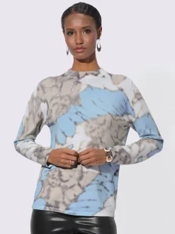 Pull en tricot fin à col corolle et manches longues
