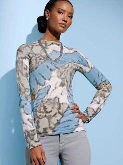 Pull en tricot fin à col corolle et manches longues
