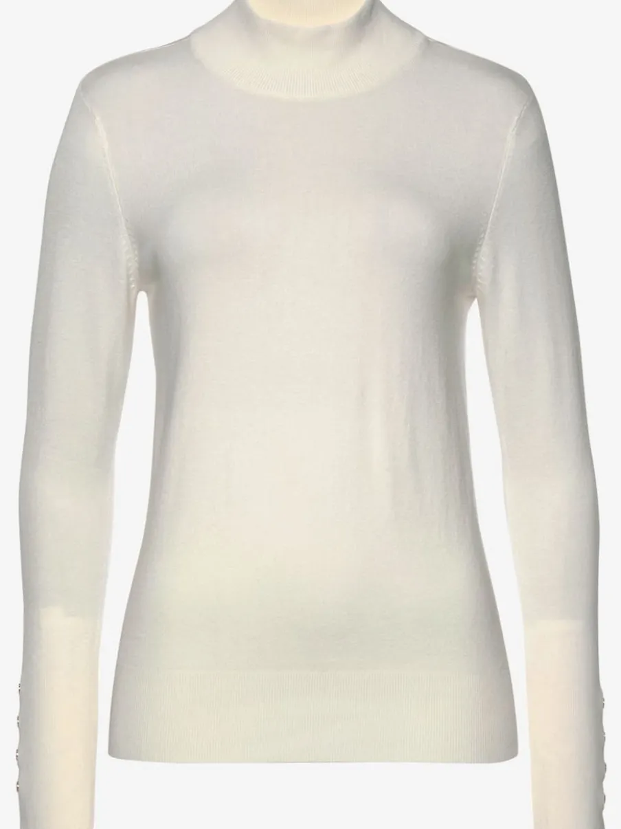 Pull en tricot fin col Mao avec manches longues étroites