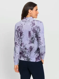 Pull en tricot fin à col montant et motif torsadé
