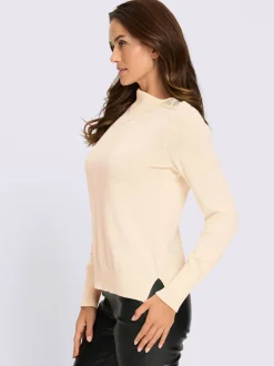 Pull en tricot fin col à revers élégant