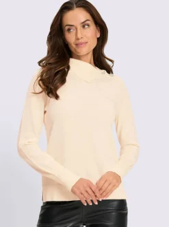 Pull en tricot fin col à revers élégant