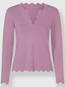 Pull en tricot fin à col rond et manches longues