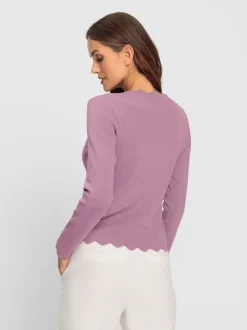 Pull en tricot fin à col rond et manches longues