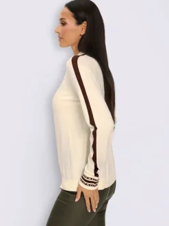 Pull en tricot fin détails contrastés