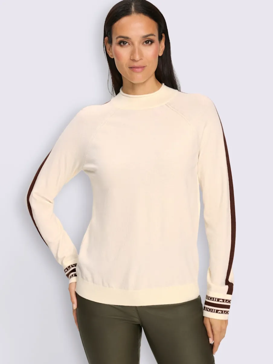Pull en tricot fin détails contrastés