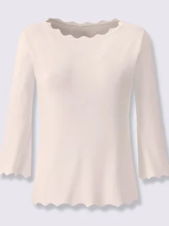Pull en tricot fin à encolure en U et manches trompettes