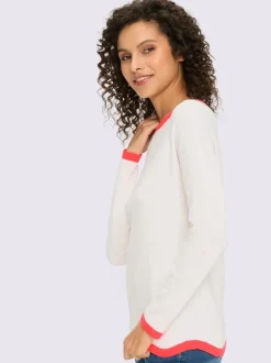 Pull en tricot fin à encolure U et manches longues