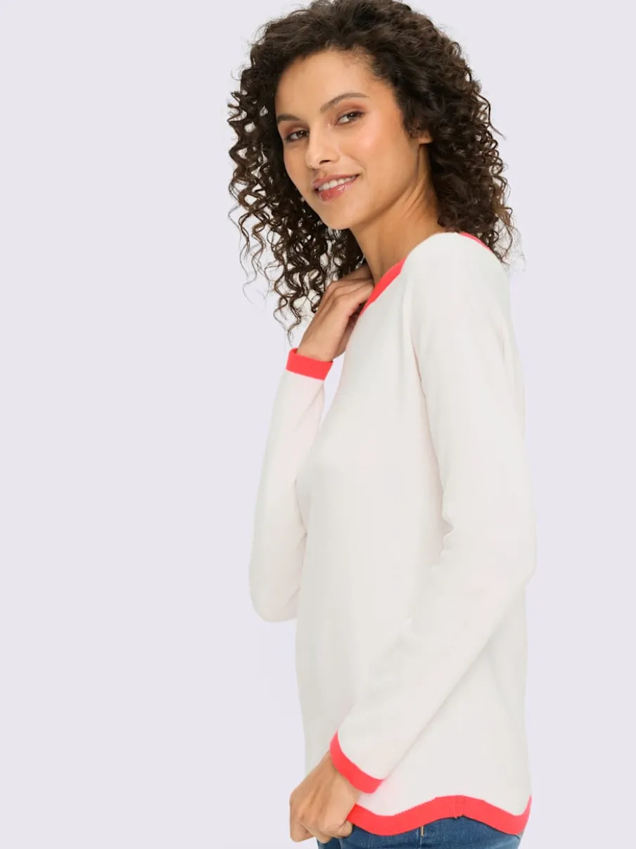 Pull en tricot fin à encolure U et manches longues