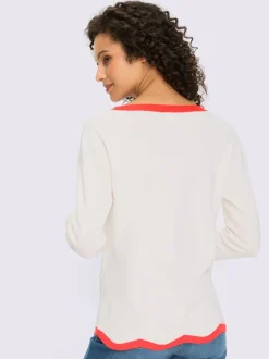 Pull en tricot fin à encolure U et manches longues