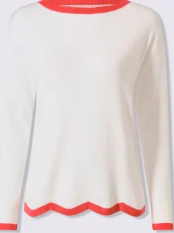 Pull en tricot fin à encolure U et manches longues