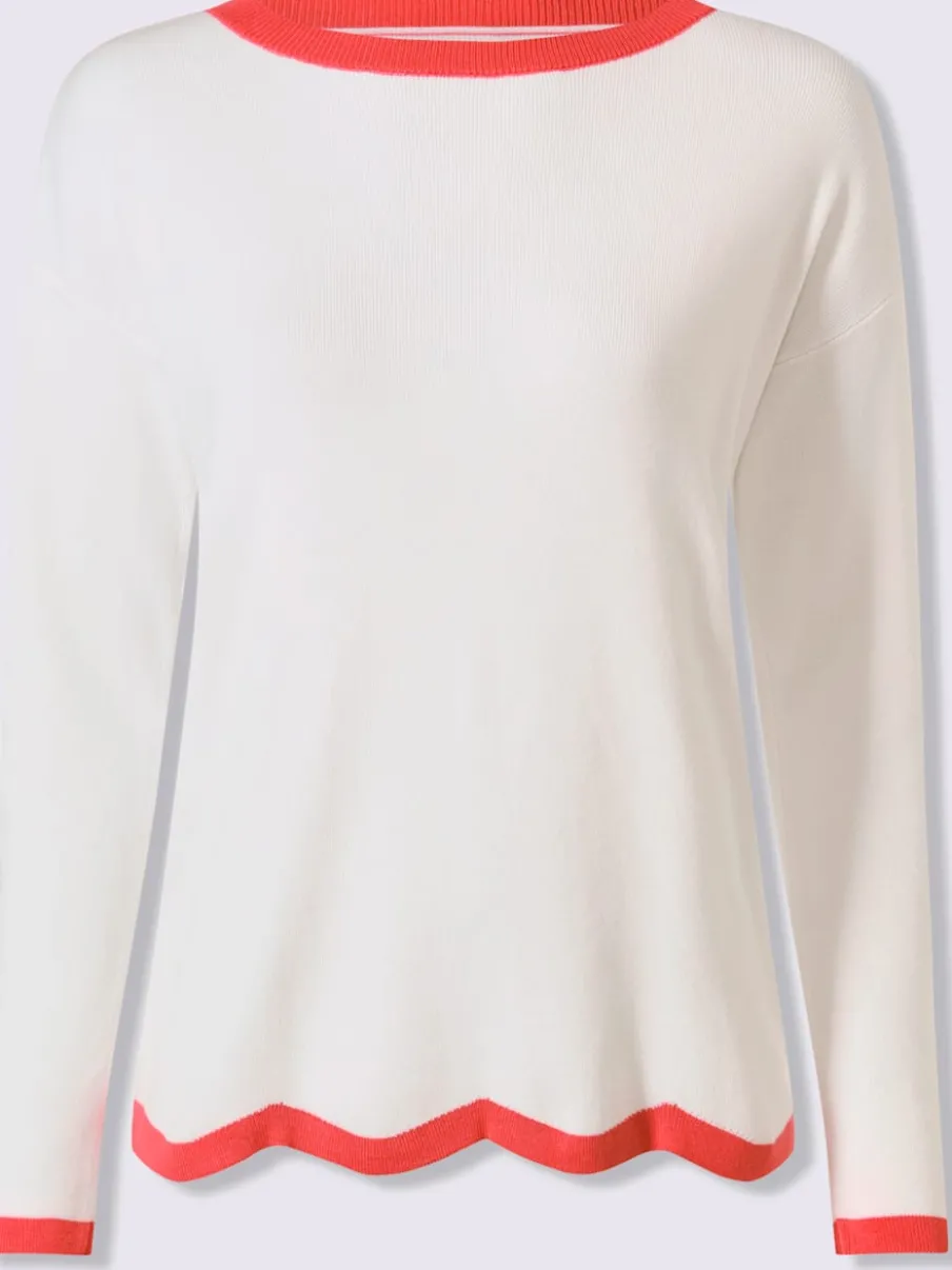 Pull en tricot fin à encolure U et manches longues
