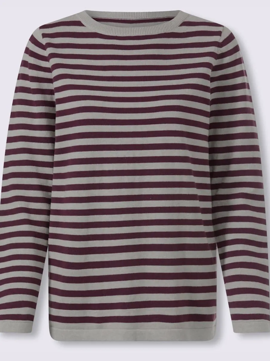 Pull en tricot fin motif à rayures tendance