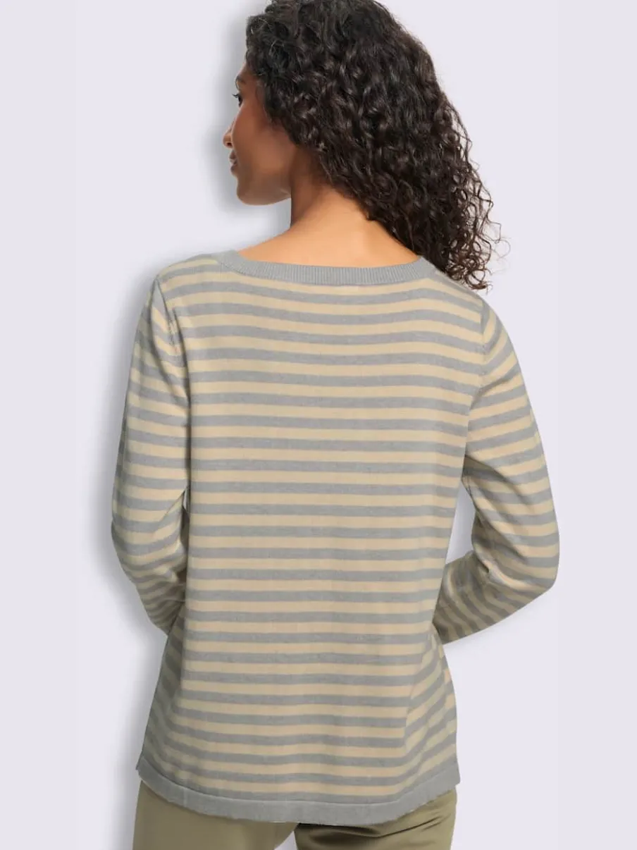Pull en tricot fin motif à rayures tendance