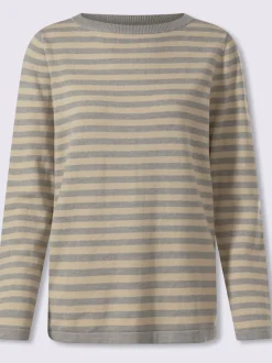 Pull en tricot fin motif à rayures tendance