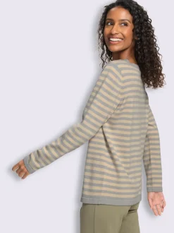 Pull en tricot fin motif à rayures tendance