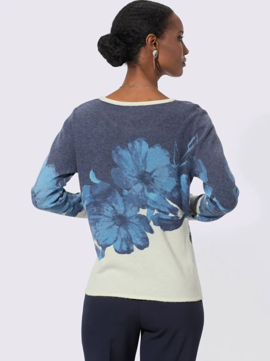 Pull en tricot fin à motifs floraux chic et soignés