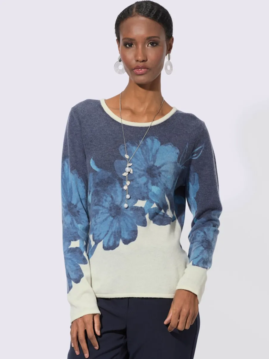 Pull en tricot fin à motifs floraux chic et soignés
