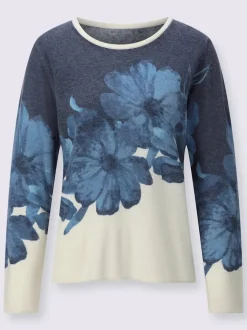 Pull en tricot fin à motifs floraux chic et soignés