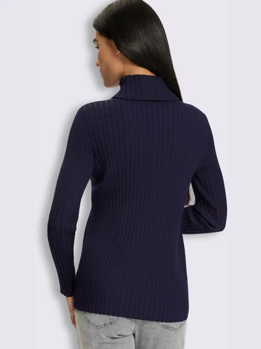 Pull en tricot fin tricot côtelé moderne