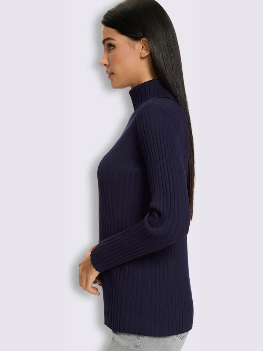 Pull en tricot fin tricot côtelé moderne