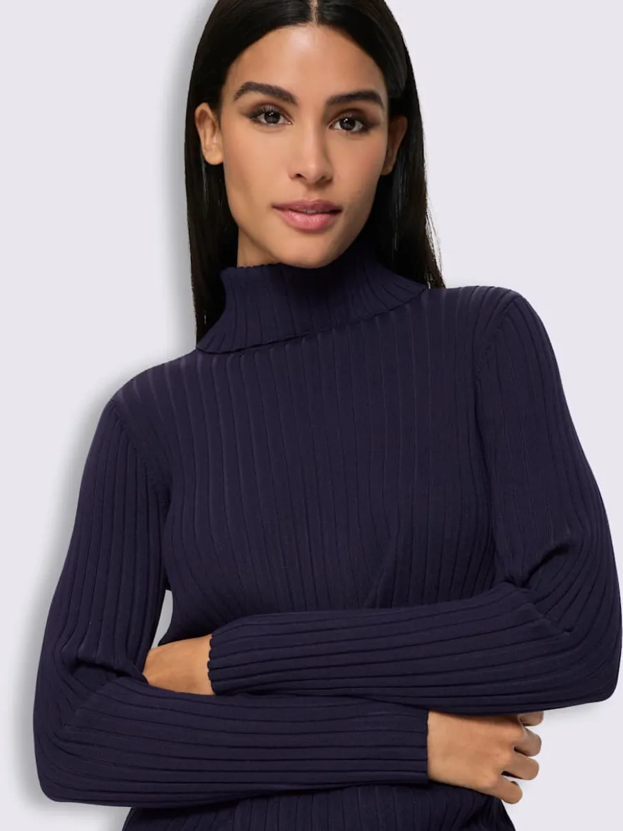 Pull en tricot fin tricot côtelé moderne