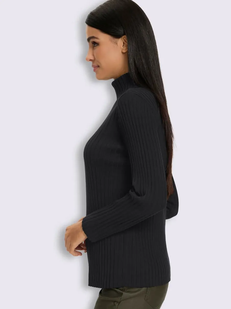 Pull en tricot fin tricot côtelé moderne
