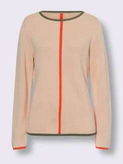 Pull en tricot jacquard avec col rond et manches longues
