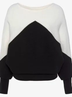 Pull en tricot large à encolure bateau avec bord-côte aux manches