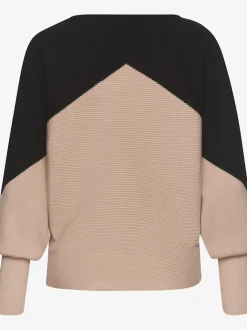 Pull en tricot à large encolure avec manches larges et ourlet droit