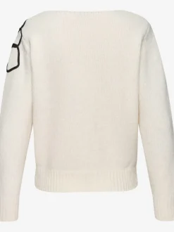 Pull en tricot large à motif floral et encolure ronde