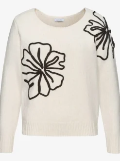 Pull en tricot large à motif floral et encolure ronde