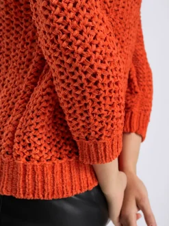 Pull en tricot léger avec col rond et manches 3/4