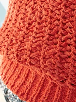 Pull en tricot léger avec col rond et manches 3/4