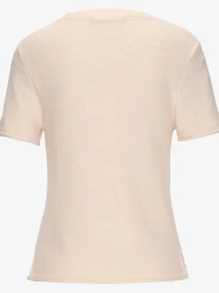 Pull en tricot léger à manches courtes avec fini côtelé et ourlet fendu