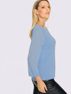 Pull en tricot léger à manches longues encolure ronde
