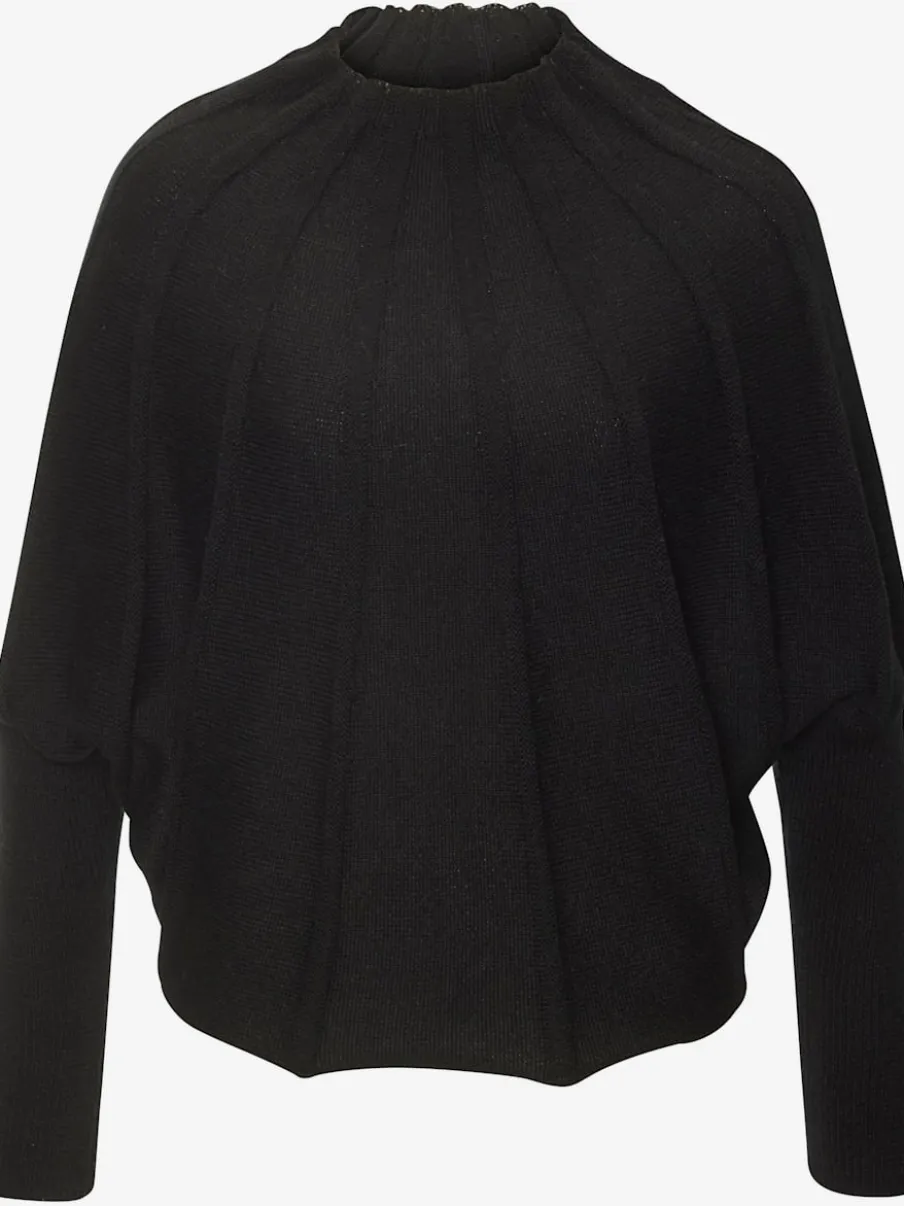 Pull en tricot à manches chauve-souris motifs tricotés doux
