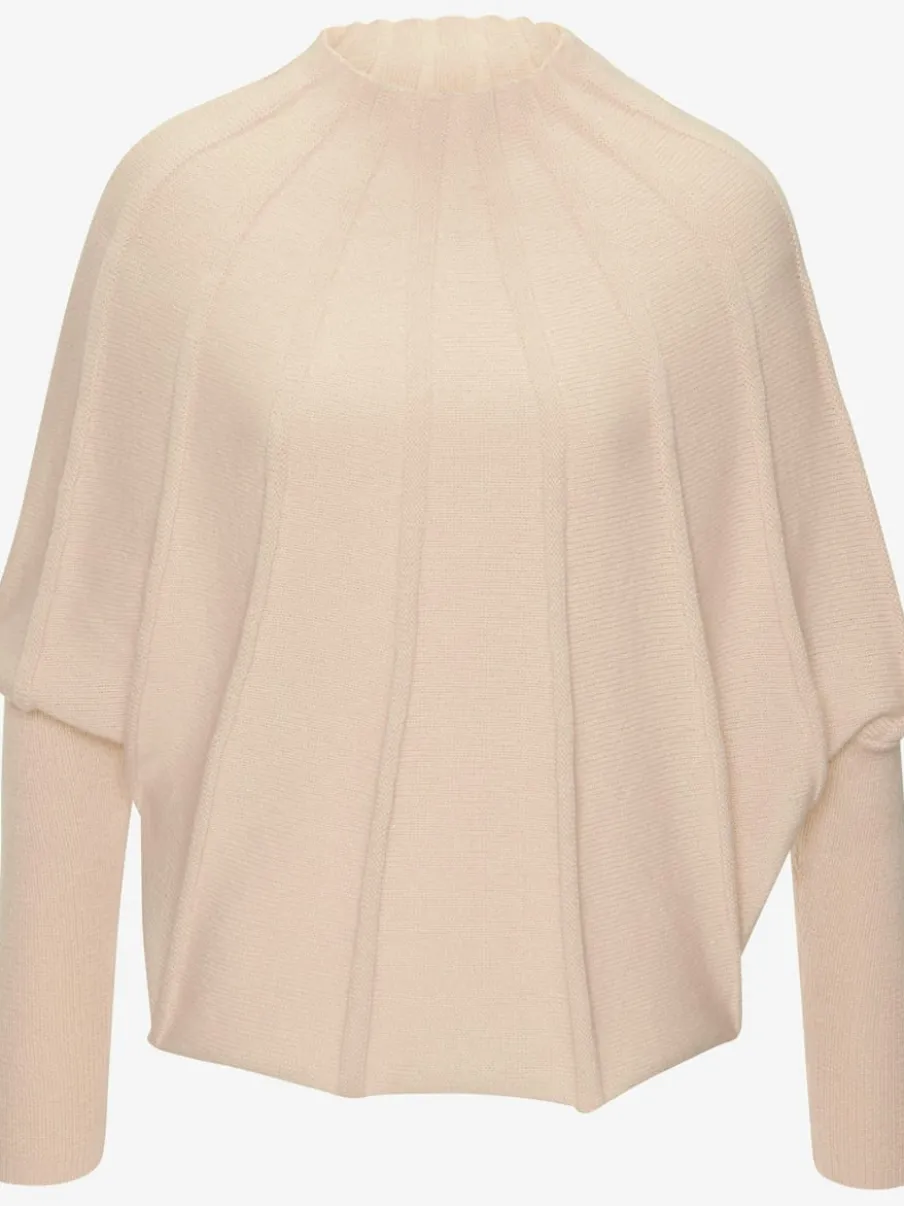 Pull en tricot à manches chauve-souris motifs tricotés doux