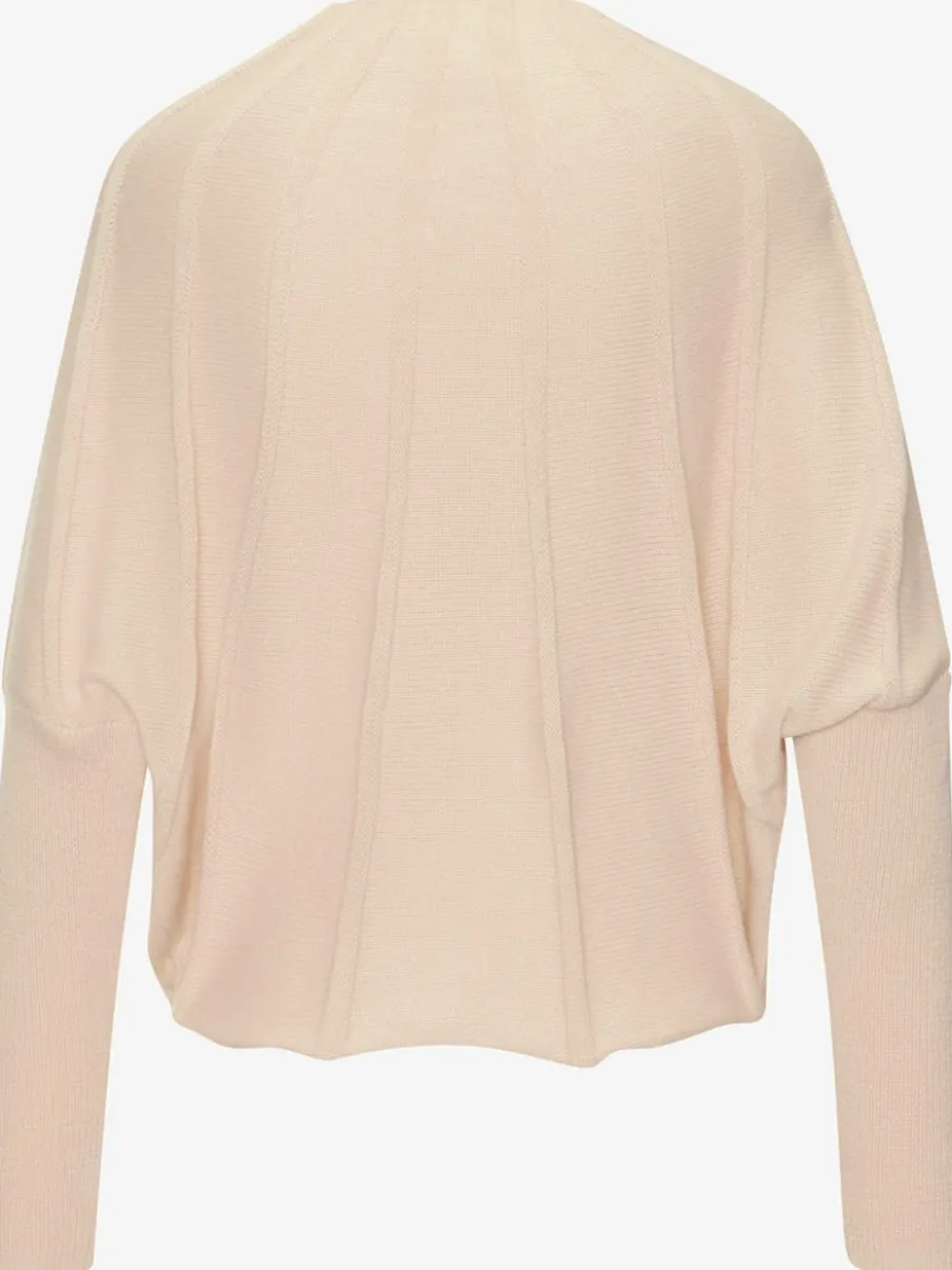 Pull en tricot à manches chauve-souris motifs tricotés doux