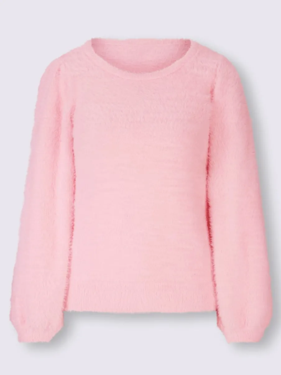 Pull en tricot moelleux à encolure ronde et manches larges